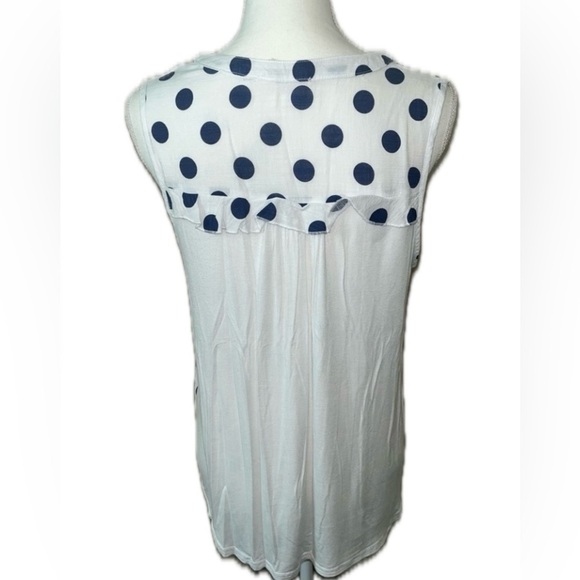Ember Women’s Sleeveless Blue Polka dot top, size L - Picture 3 of 5